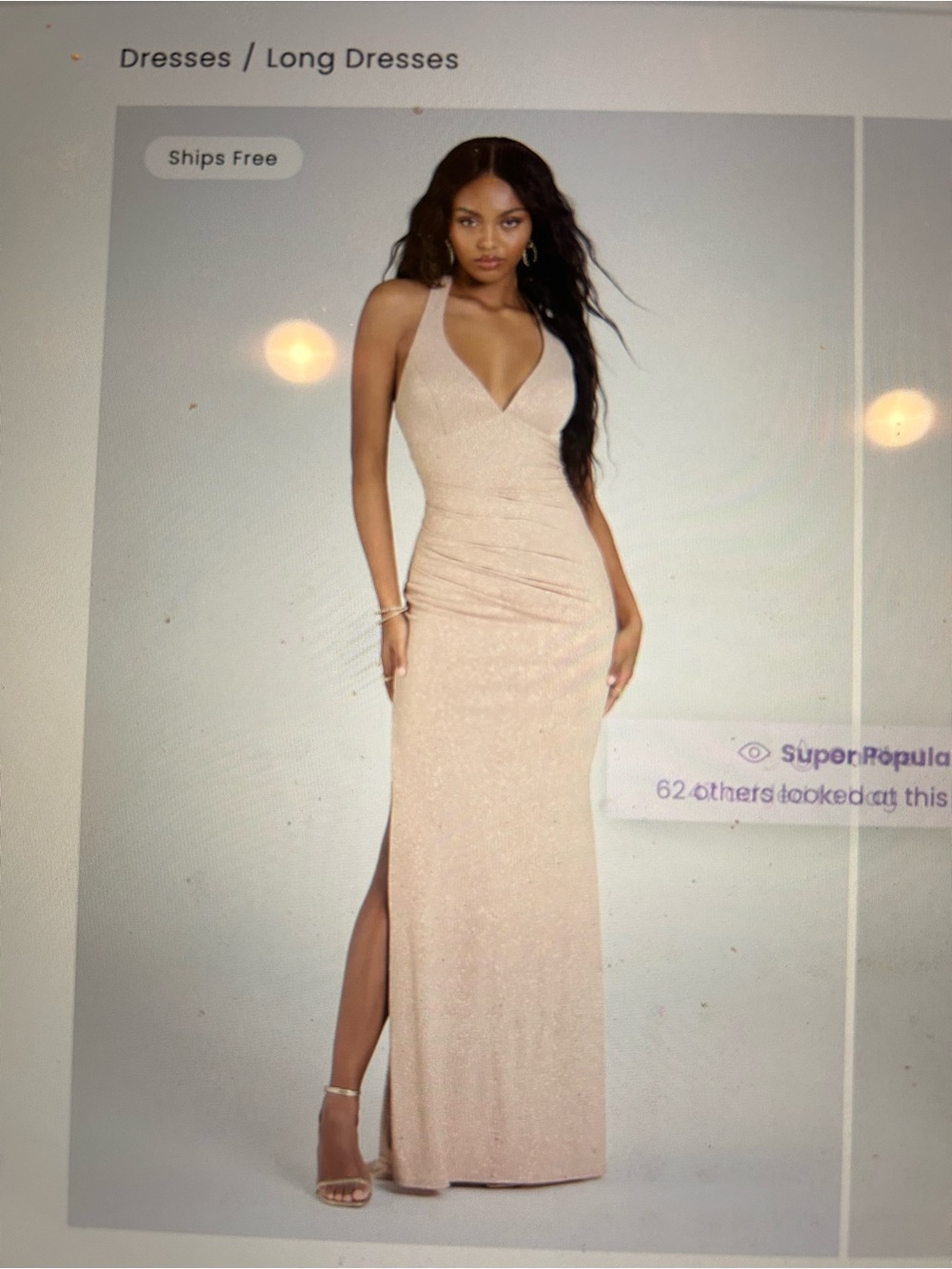 Ayla Lace-Up Slit Mermaid Glitter Formal Dress